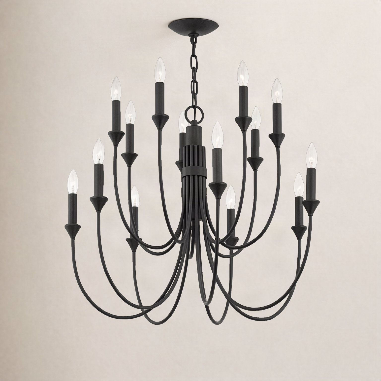 Alexandria 14 - Light Dimmable Chandelier, Forged Iron