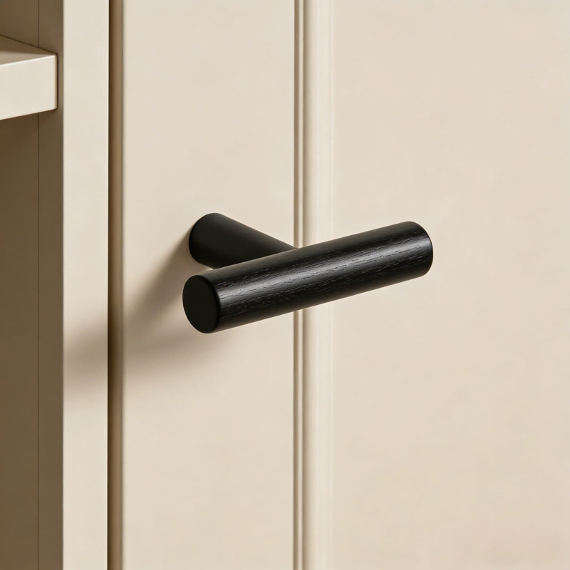 Ensemble de 12 boutons d'armoire noirs, poignées de tiroir en T de 2 pouces avec vis pour la cuisine, la salle de bain et les meubles, quincaillerie en acier inoxydable durable