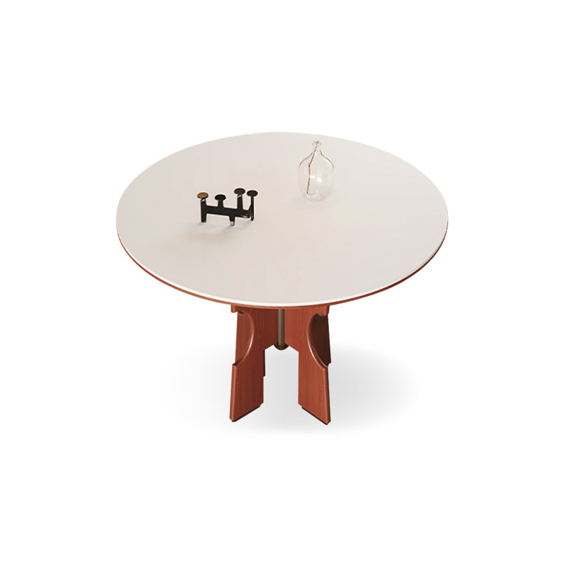 Table de salle à manger blanche et noyer, H 29,53 po x L 35,43 po x l 35,43 po