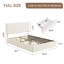 Structure de lit double, lit plateforme tapissier en velours avec tête de lit réglable et 4 tiroirs de rangement à roulettes, aucun sommier requis, assemblage facile, blanc-131225311-131225313