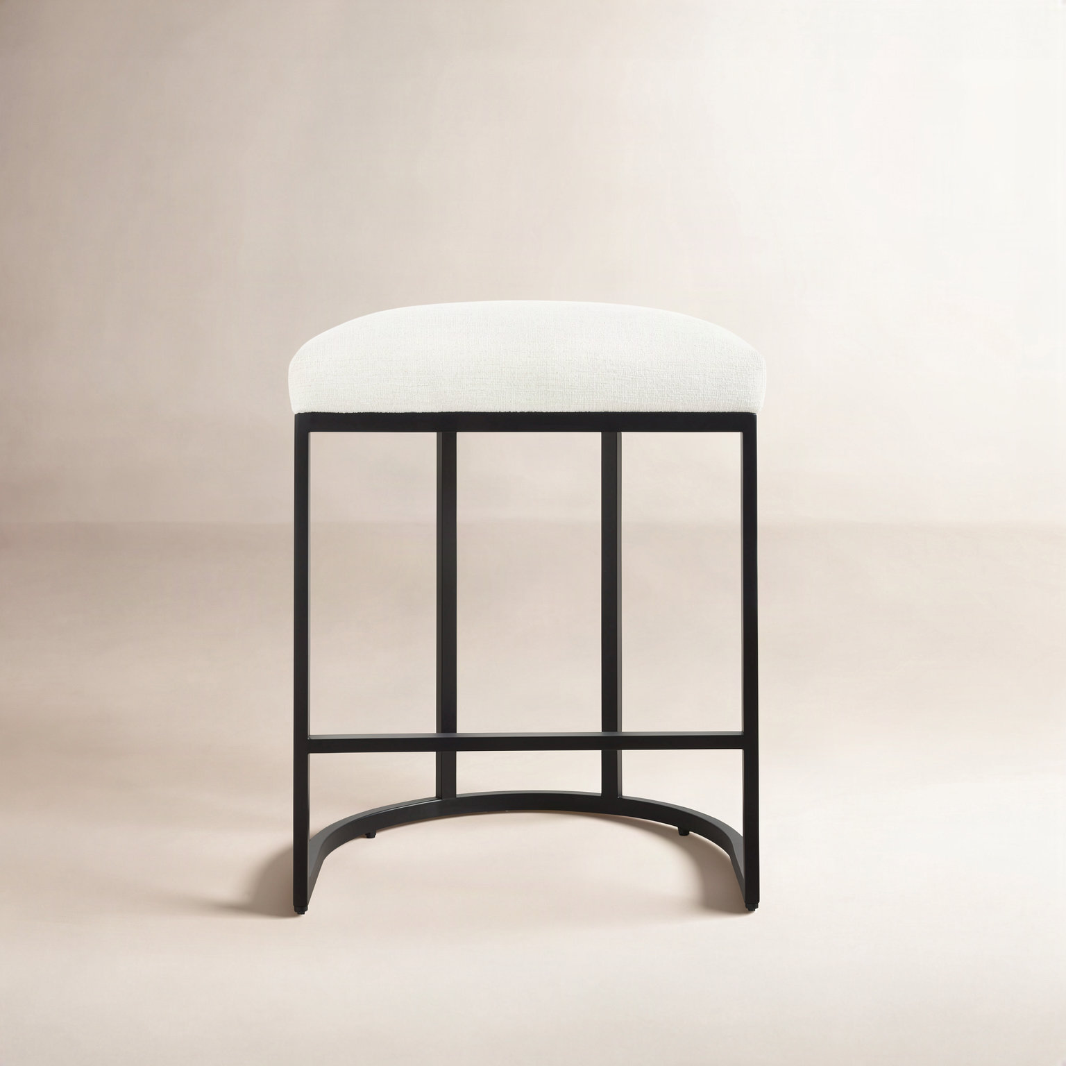 26" Bar Stool, Beige, Brass 