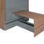 Lit double avec bureau pliable, style noyer et gris, parfait pour les chambres d'amis et les petits appartements, panneaux faciles à entretenir, espace de travail intégré, finition idéale-786544610