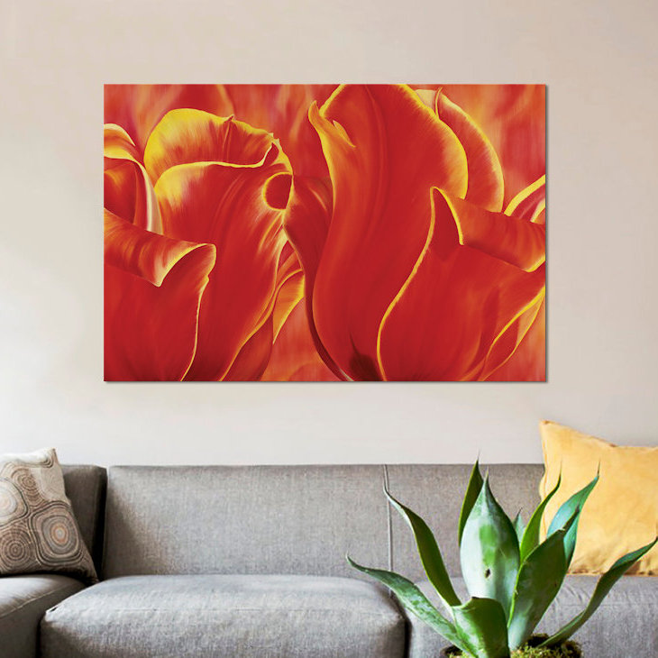 « party tulip ii », impression sur toile, H 18 po x l 26 po x P 1,5 po, Toile tendue, Pas de tapis