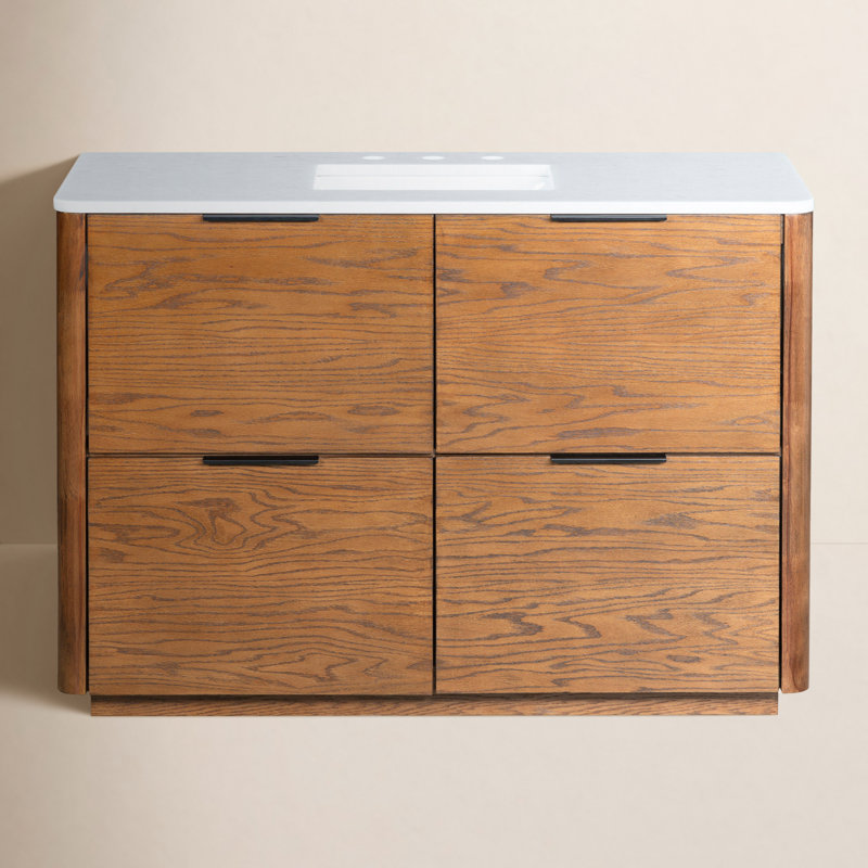 Meuble-lavabo simple 48 po Tahani, Chêne moyen