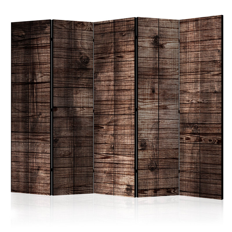 Haillie 225 cm W x 172 cm H 5 - Panel Solid Wood Folding Room Divider