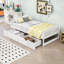 Lit plateforme simple en bois 2 tiroirs avec tête et pied de lit-1714551003