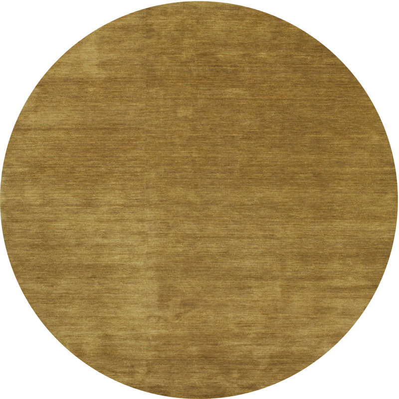 Tapis contemporain brun, Rond 7 pi