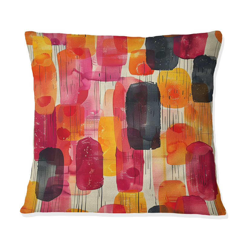 Coussin décoratif moderne rose doré Modern Sunset Glow, H 18 po x l 18 po