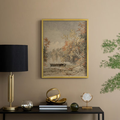 «Vintage Landscape CLXVI», reproduction encadrée - bois massif