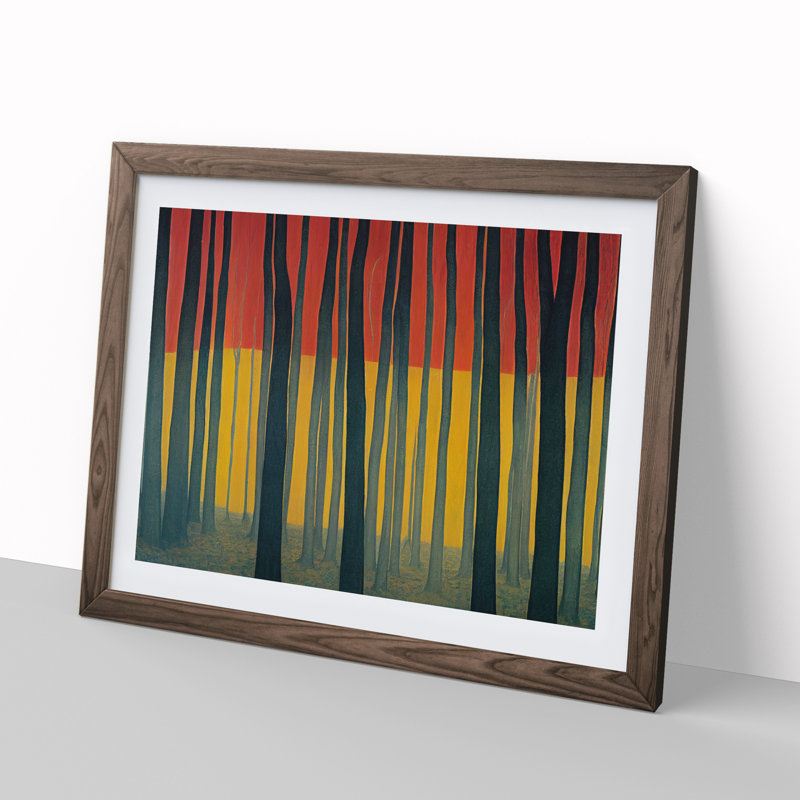 Unforgettable Abstract Forest - Framed Print, 46cm H x 64cm W x 2cm D, Walnut Framed