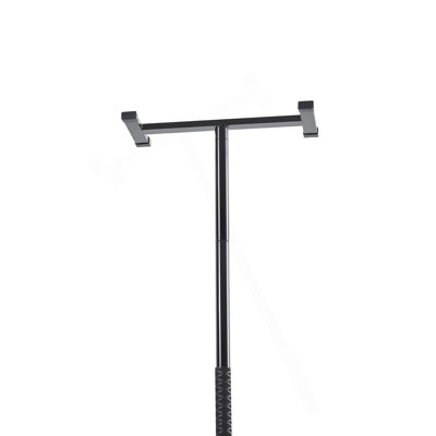 Floor-To-Ceiling Transfer Pole, Tension Mounted Bathroom Grab Bar With Anti-Slip Curve Handle, 300 Lbs Capacity Security Pole For Elderly, Ideal Senior Safety Pole For 7-10 Ft Ceilings, Black