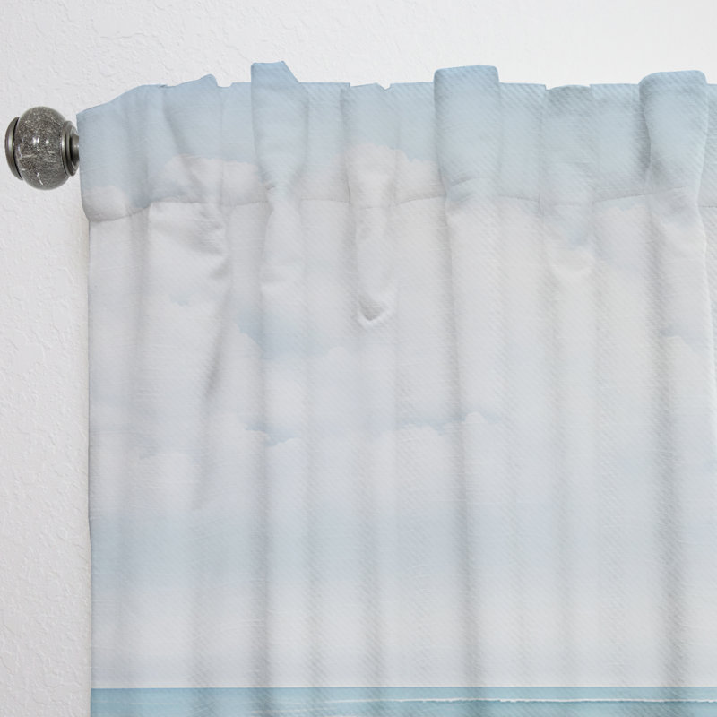 Coralin Beach Photo Tranquil Waters II - Nautical Curtain - Velvet Room Darkening - 1 Panel, 52" W x 63" L