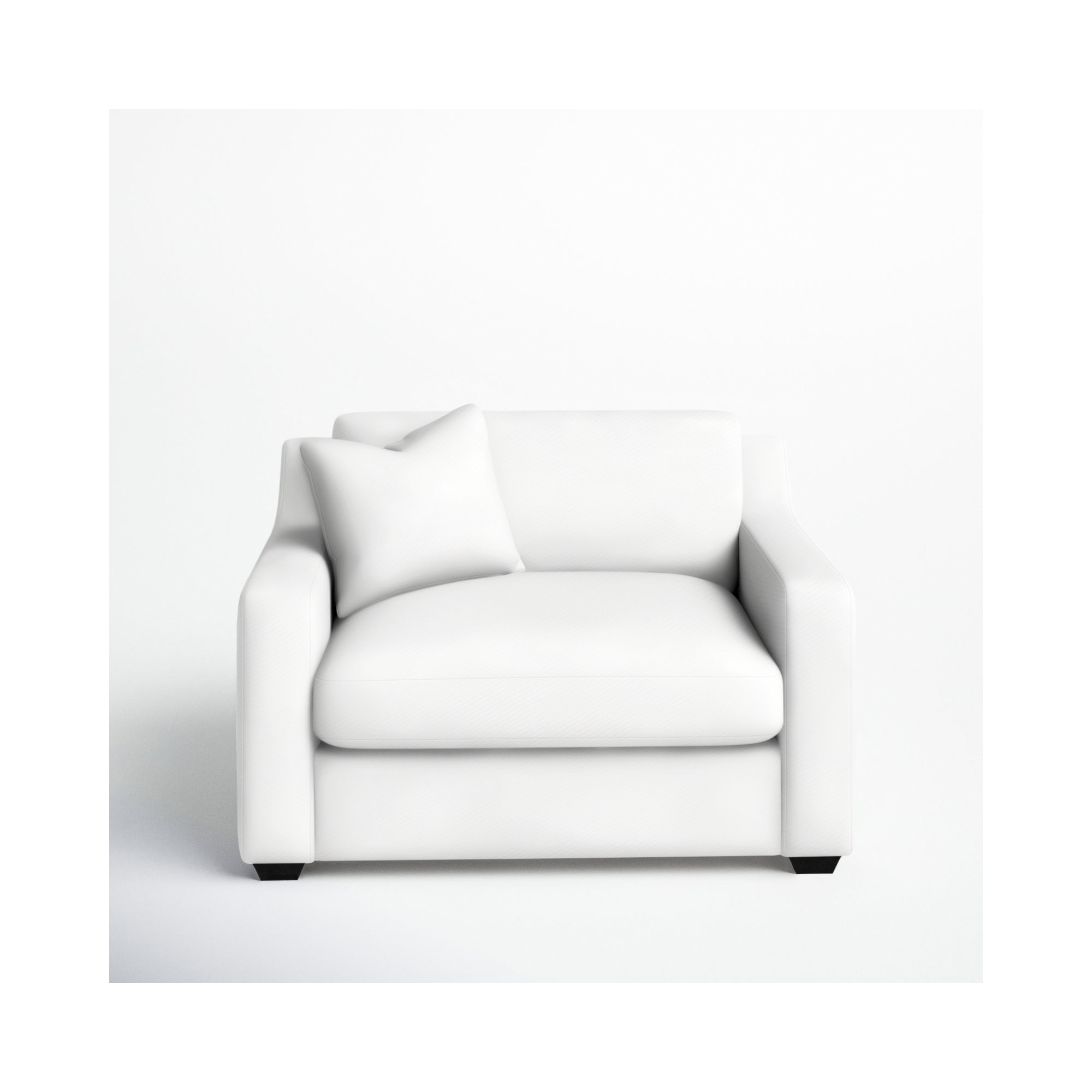 Rhodes Upholstered Chair And A Half, Classic Bleach White Twill