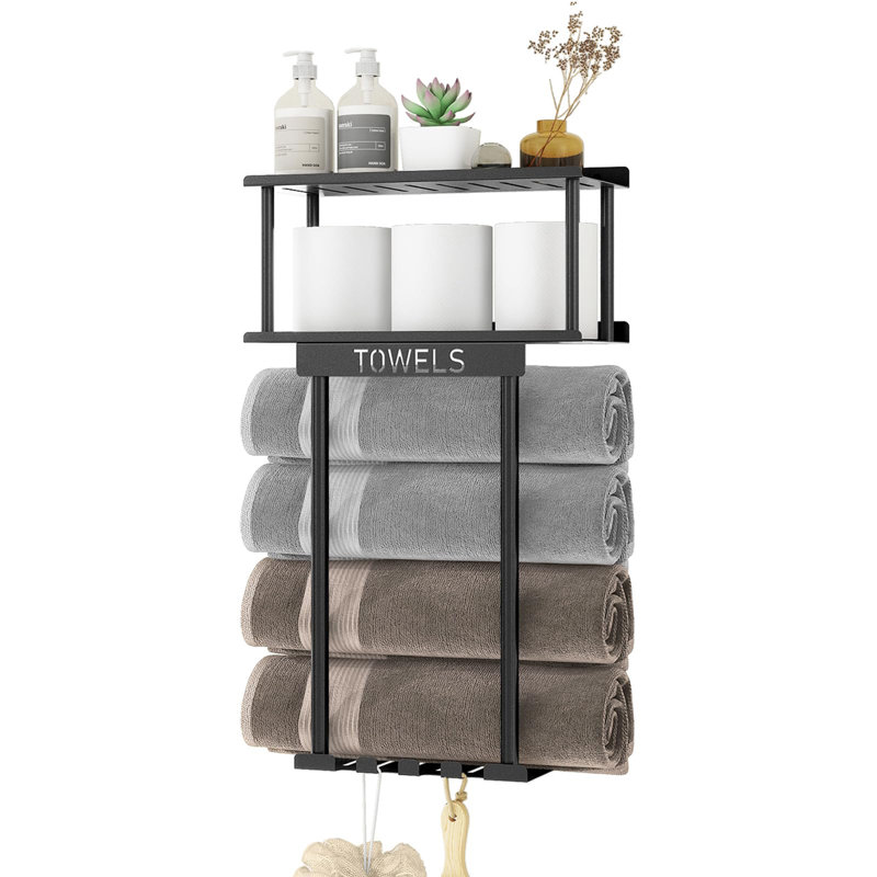 Bathroom wall-mounted towel rack