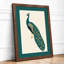 Elegant Peacock Profile Botanical - Framed Print-396442886-396442887