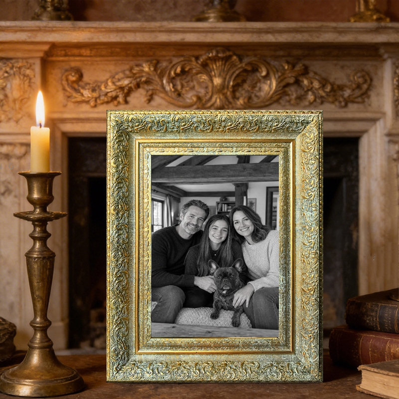 Cadre photo mural 8 pièces x 8 po or antique 8 po