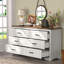 Commode double à 6 tiroirs avec panneau supérieur rustique Emryss-1650728881
