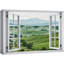 Fenêtre de paysage «Window View Emerald Green Rolling Hills Countryside Farmland Nature Images Decor Rustic Landscape» sur toile-98448453