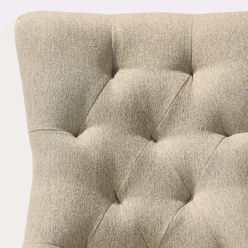 Ensemble de 2 chaises d'appoint en tissu beige et finition chêne vieilli