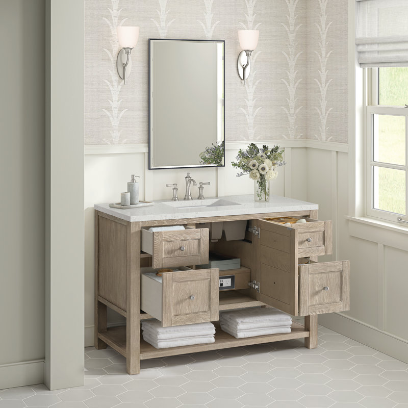 Breckenridge 48'' W Single Vanity, 8" Widespread, Lime Delight, Whitewashed Oak