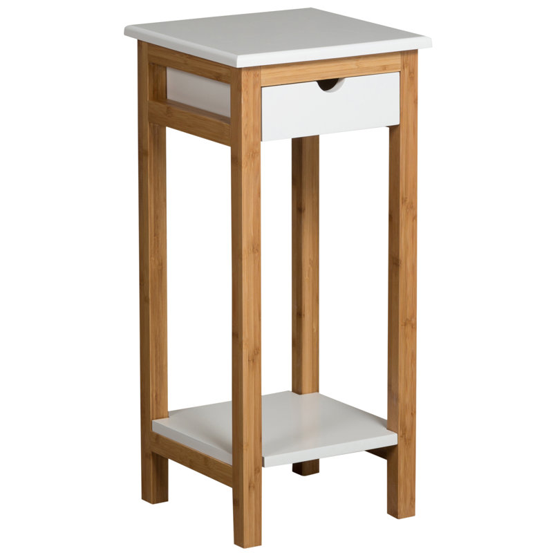 Alfie-Thomas End Table with Storage, White