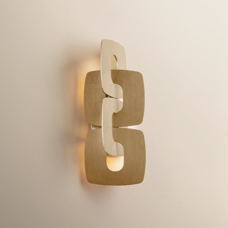 Trentino Wall Sconce in Stria Leaf, Gold