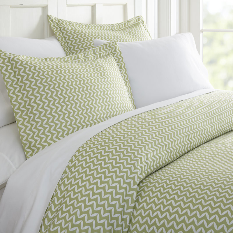Ensemble de housse de couette bouffante à motif de chevrons Simply Soft🅫, Gris clair