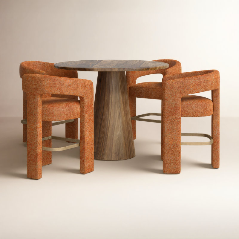 Darlington 5 - Person Pedestal Dining Set, Rust