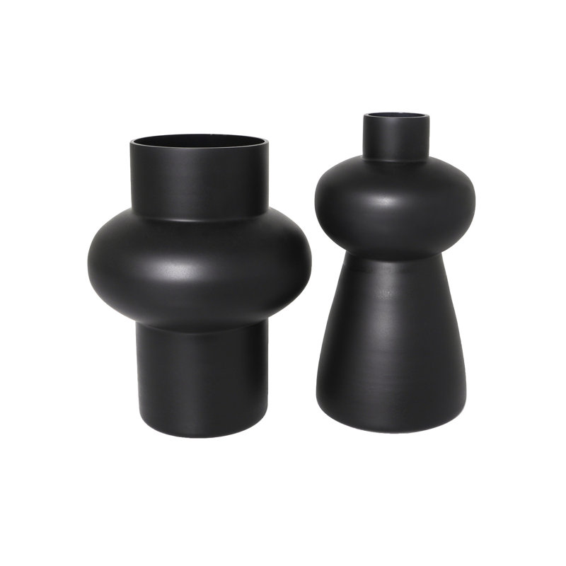 Ensemble de 2 vases de table en verre Mable, Noir