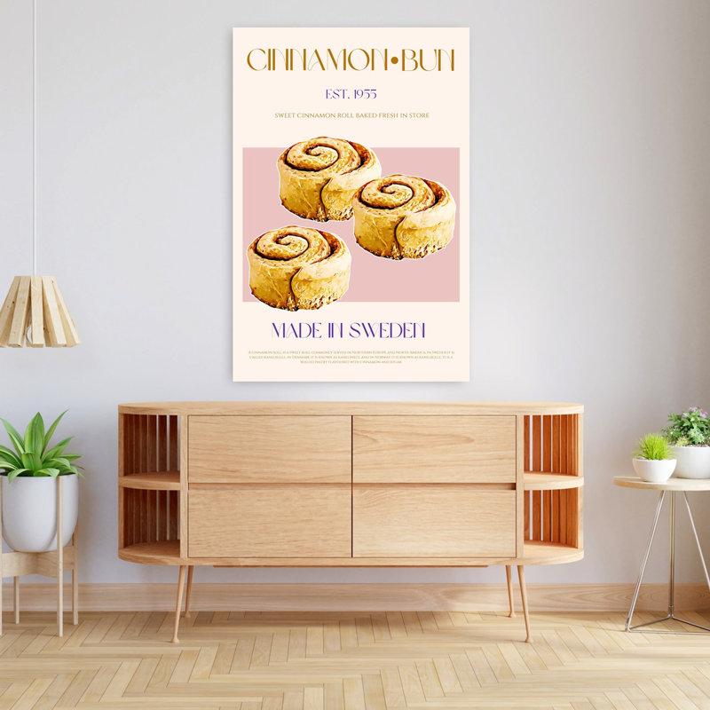 Suédois à la cannelle suédoise, art mural classique contemporain, H 48 po x l 32 po