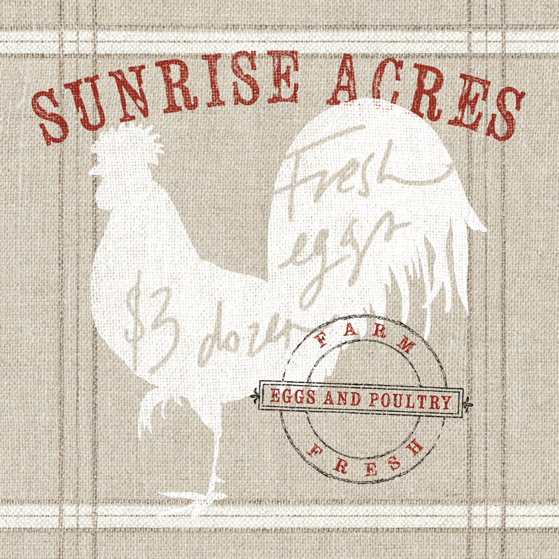 Farm Linen Rooster by Sue Schlabach - Wrapped Canvas Print, 91cm H x 91cm W x 3.8cm D