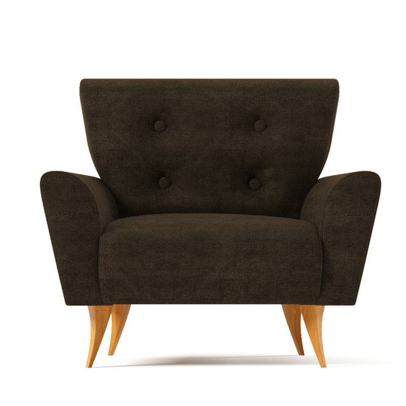 Avalon Upholstered Armchair, Dark Brown
