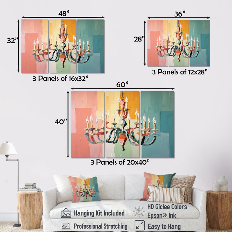 Lustre baroque Brilliance - lustre, art mural, Toile tendue, H 28 po x l 36 po x P 1 po