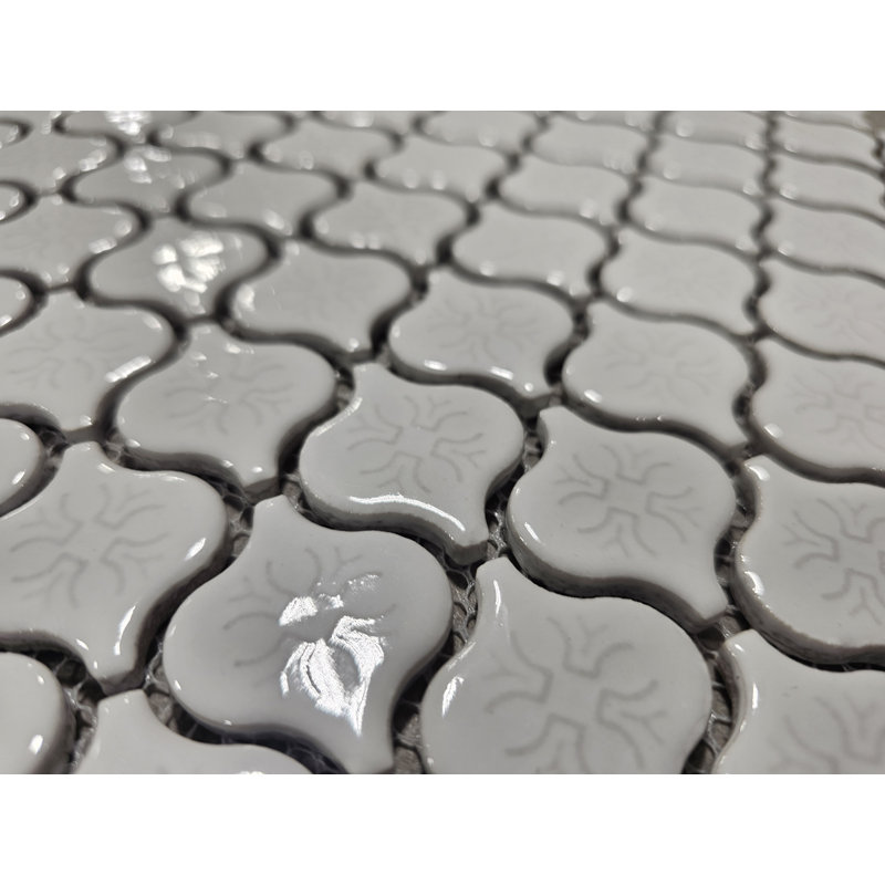 Carreau de mosaïque blanc en porcelaine Arabesque