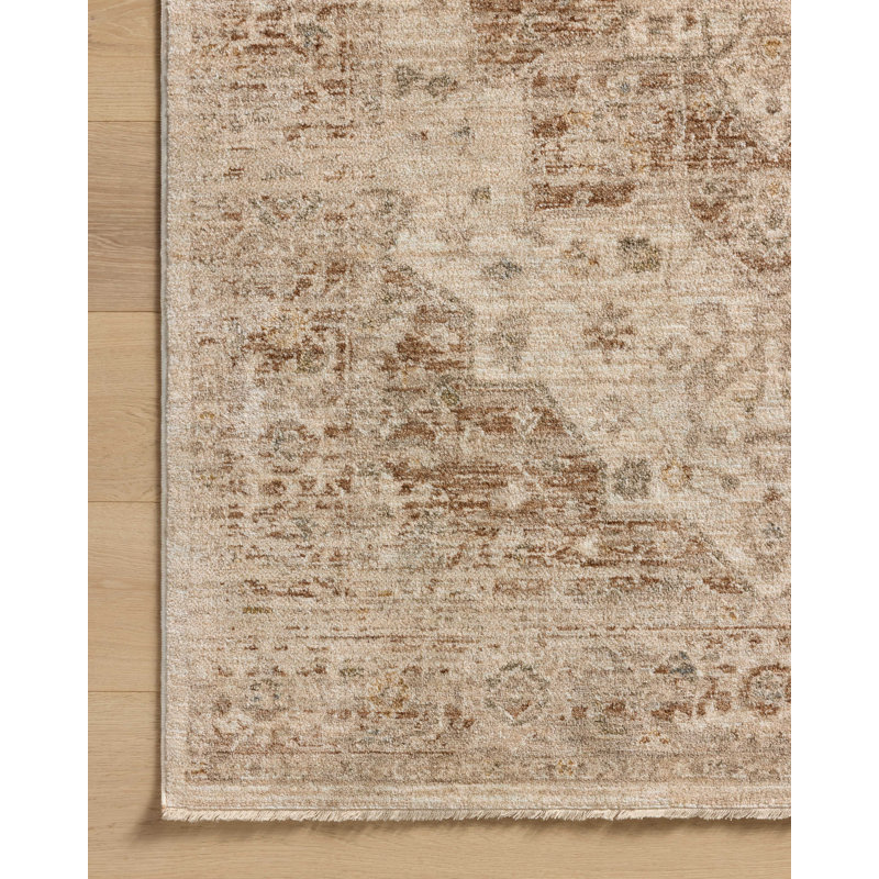Magnolia Home by Joanna Gaines x Loloi Junie Natural / Clay Area Rug, Square 1'6"