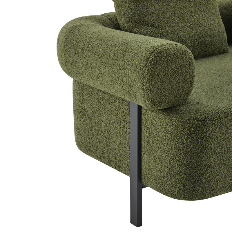 Canapé moderne à 3 places rembourré avec coussins moelleux, Green