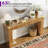 Dorne 63" Modern High Gloss Burl Wood Console Table with 2 Drawers, for Entryway/Living Room, Yellow-418684957