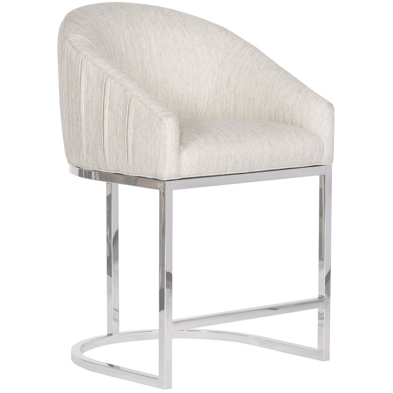 Make It Yours Polished Nickel Barrel Base Counter stool, Counter Stool (26" Seat Height), Polished Nickel