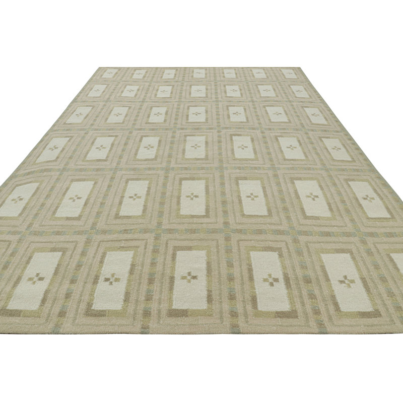 Scandinavian Wool Geometric Area Rug, Rectangle 5' x 7'