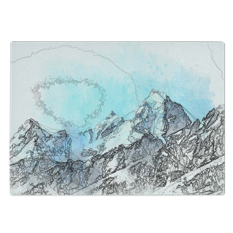Glass Mountain Blues in Abstract Chopping Board, 28.5 cm W x 20 cm L