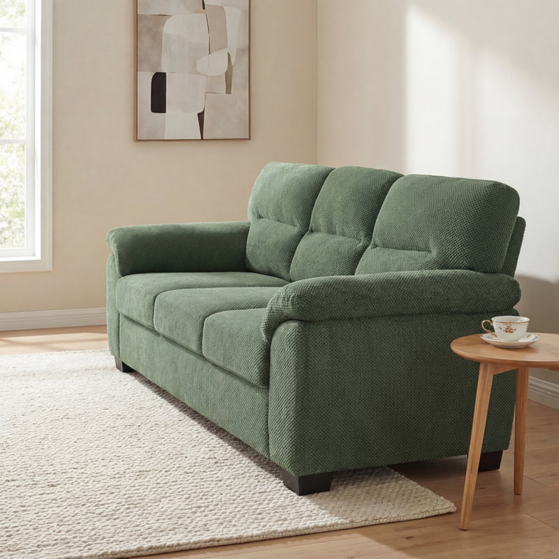 Canapé 3 places, canapé rembourré vert foncé, mobilier de salon moderne, Vert foncé