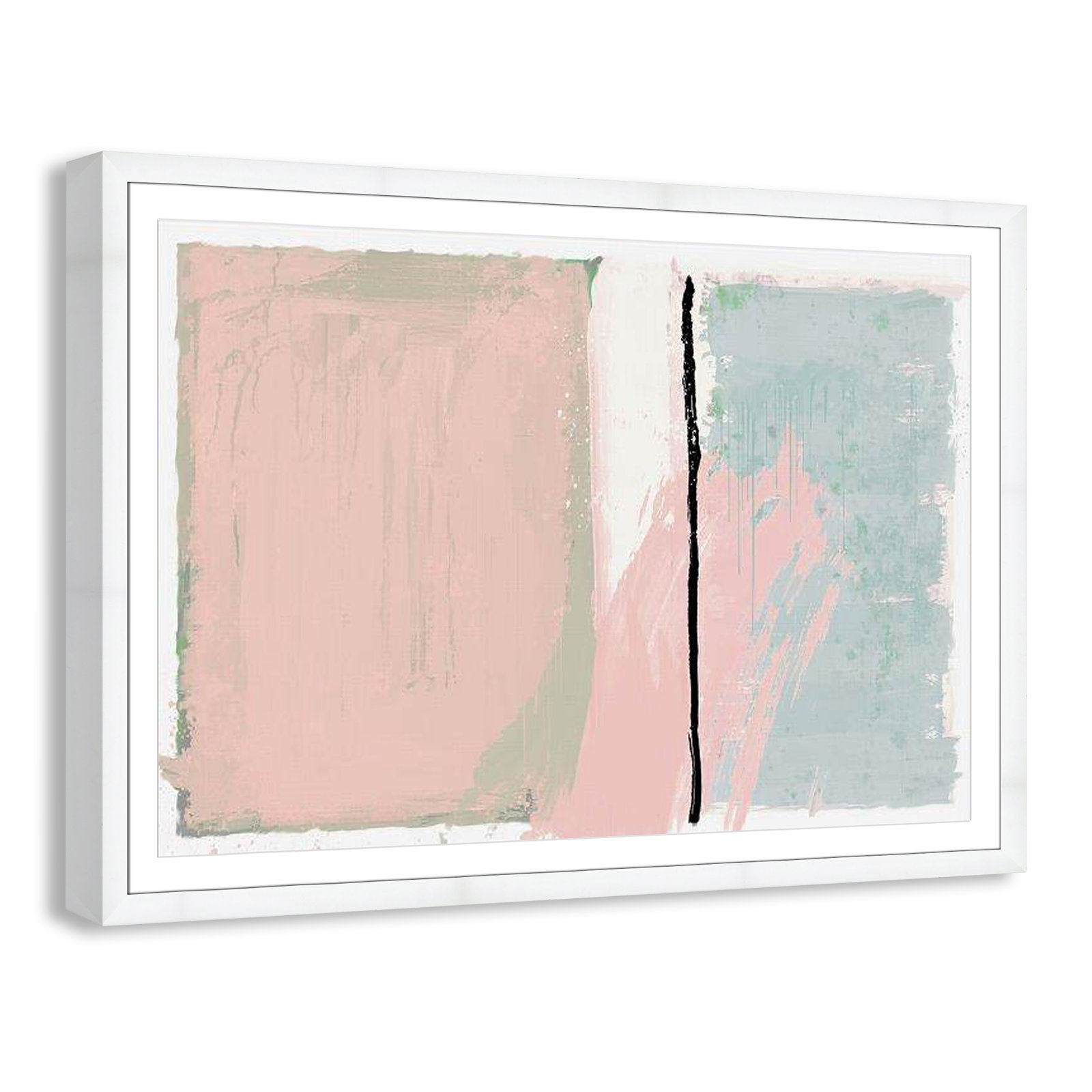 Pastel Opulance Print, 39" H x 55" W x 1.25" D, White Cube Picture Framed, White