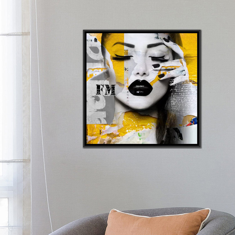 «Absolument Beautiful II», impression sur toile, H 18 po x l 18 po x P 1,5 po, Toile avec cadre flottant noir, Pas de tapis