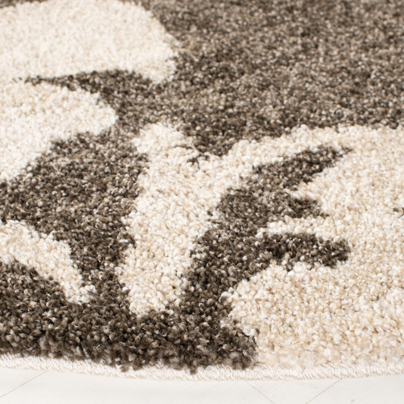 Tapis beige foncé Chaffin, Rond 6 pi 7 po