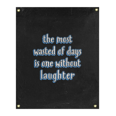 Tapisserie tableau noir en polyester citation de rire