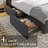 Brij Modern Upholstered Platform Bed， Linen Storage Bed Frame with Wingback Headboard, No Box Spring Needed，Full bed,Dark Gray-1935864120-1935864071
