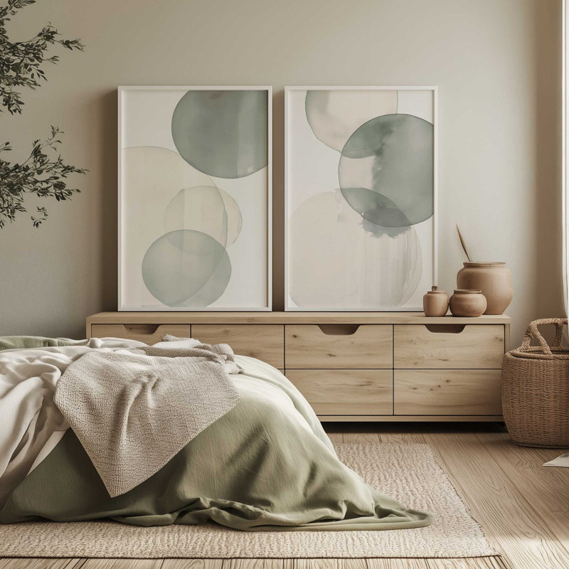 Ensemble de 2 impressions silencieuses dans un cadre de citronnelle, 24 po x 18 po, Zinc patiné, H 15,25 po x l 24,5 po