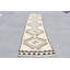 Tapis turc rétro de style bohémien avec motif géométrique brun et crème, idéal pour la décoration intérieure ou le salon