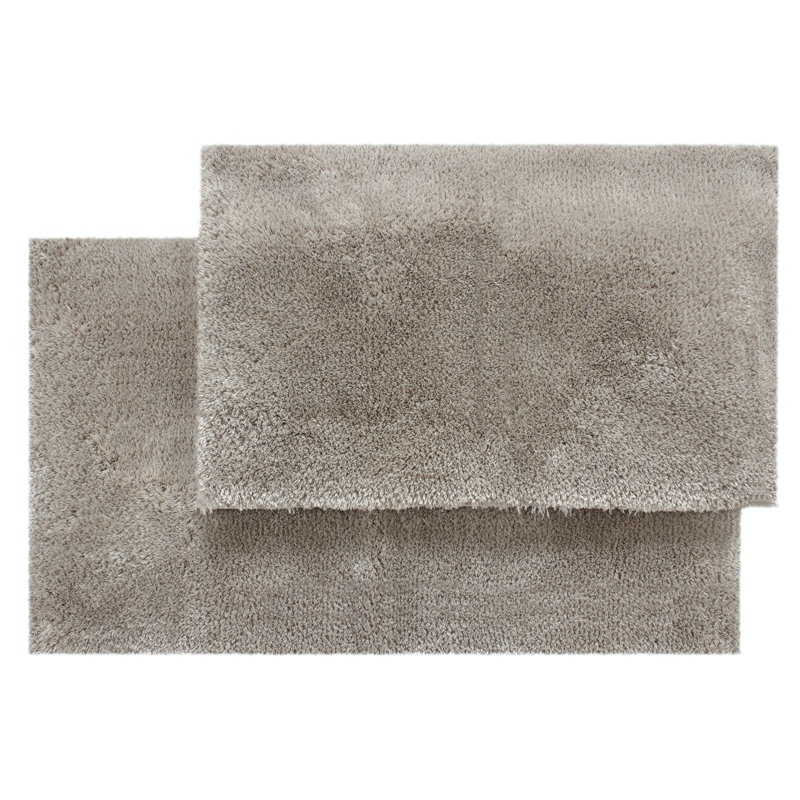 Luxury Microfiber Bath Rug Set - 20”X32”/23”X39”, Beige