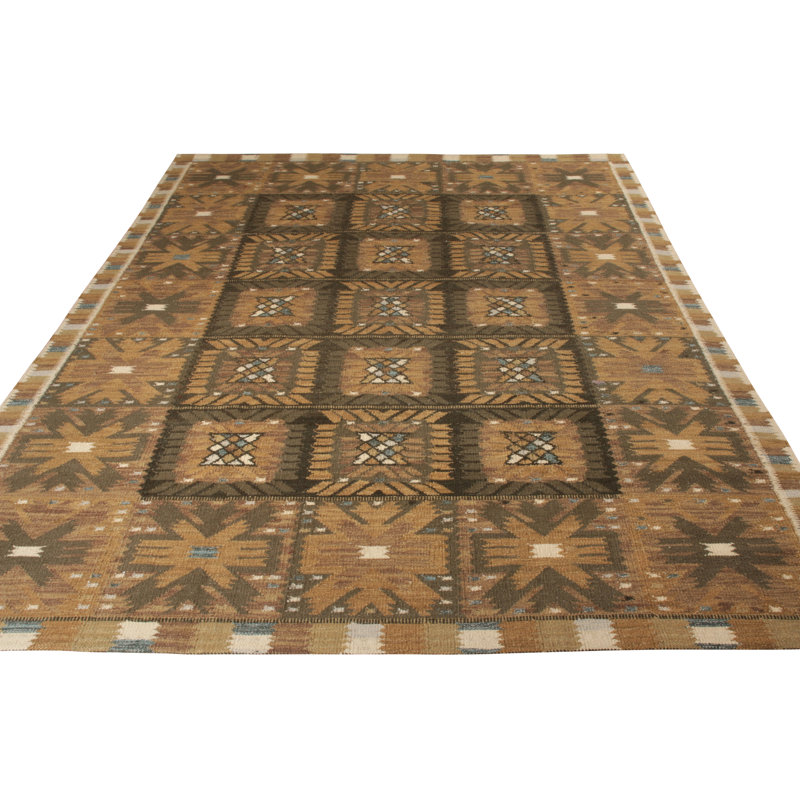 Scandinavian Wool Geometric Area Rug, Rectangle 9' x 12'
